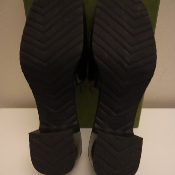 Gucci Black Rubber Heeled Slides Size 8 38IT with Gucci Box - Picture 5 of 6